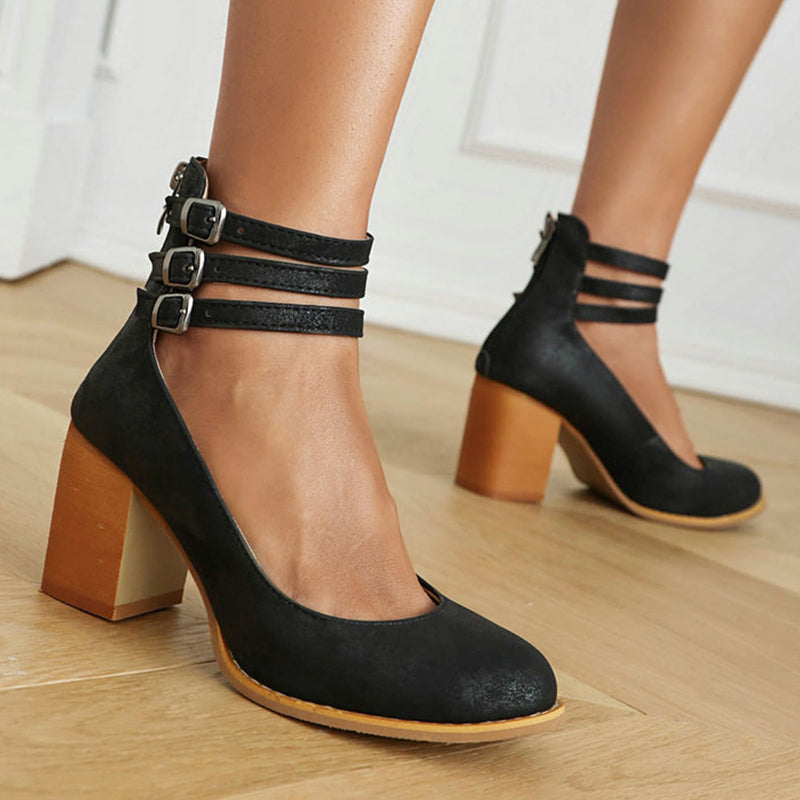 Narella™ | Sandalias elegantes de tacón medio y punta cuadrada
