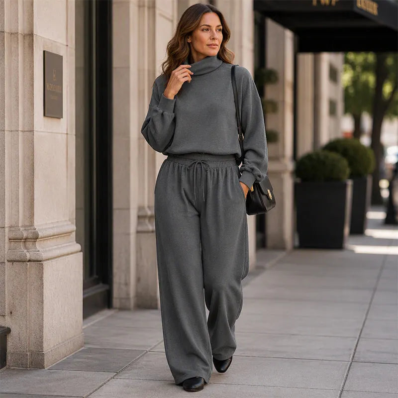 Orianna - Soft-Touch Turtleneck Two-Piece Set