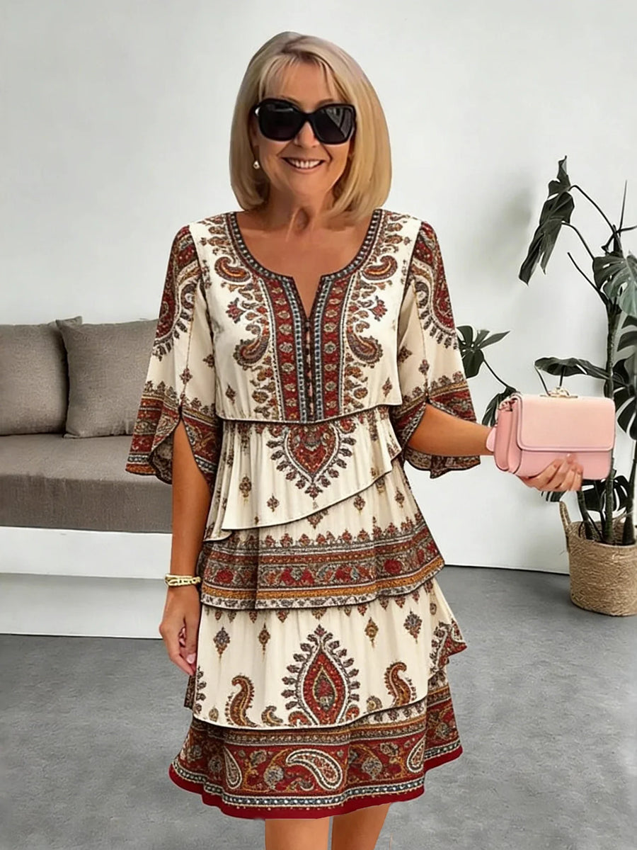 Sienna | Elegant Comfort Printed Midi Dress