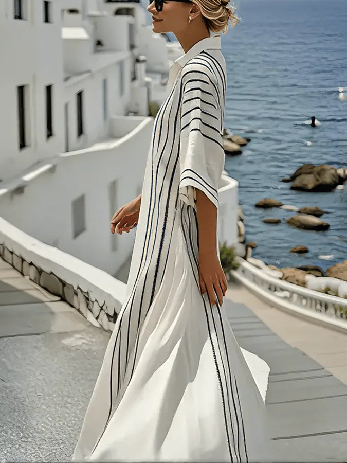 Women's Striped Cardigan Dress