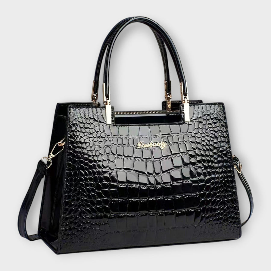 Olivia - Bolso Brillante con Estampado de Cocodrilo