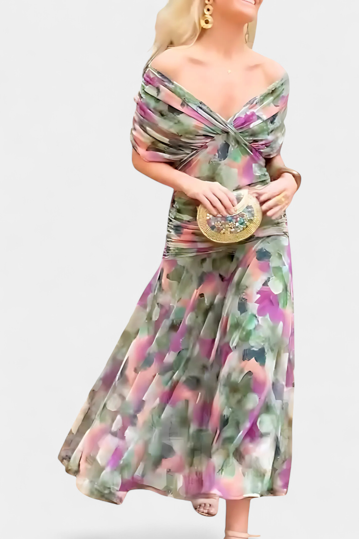 Florendra | Longue robe florale à col en V