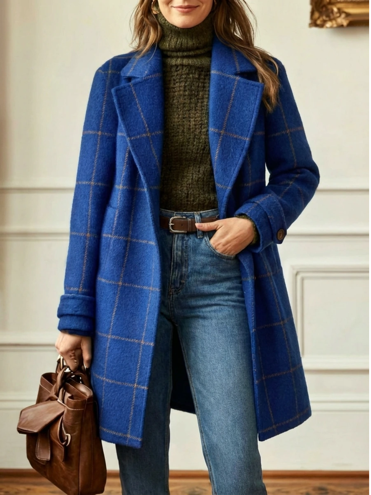 Arvae™ | Wool Check Long Coat