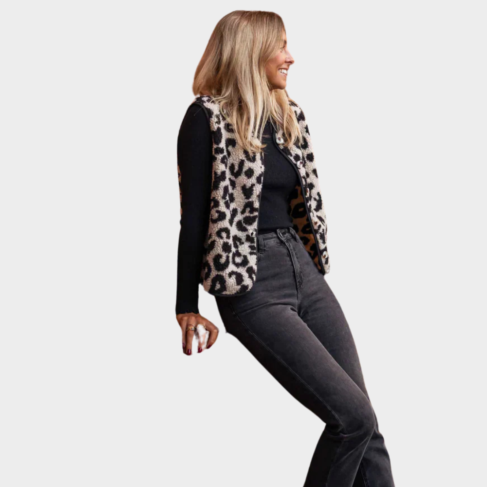 Nova | Chaleco con estampado de leopardo