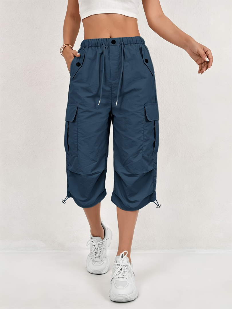 Donatella - Lightweight Stretch Cargo Capri Pants