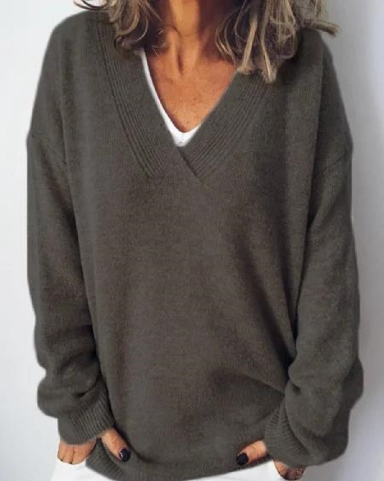 Monika - V-Neck Cashmere Pullover (Copy)