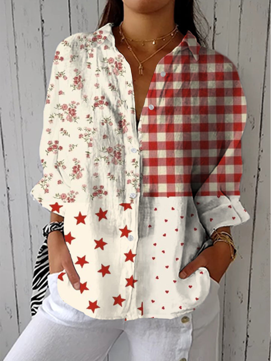 Elise | Blouse patchwork de campagne