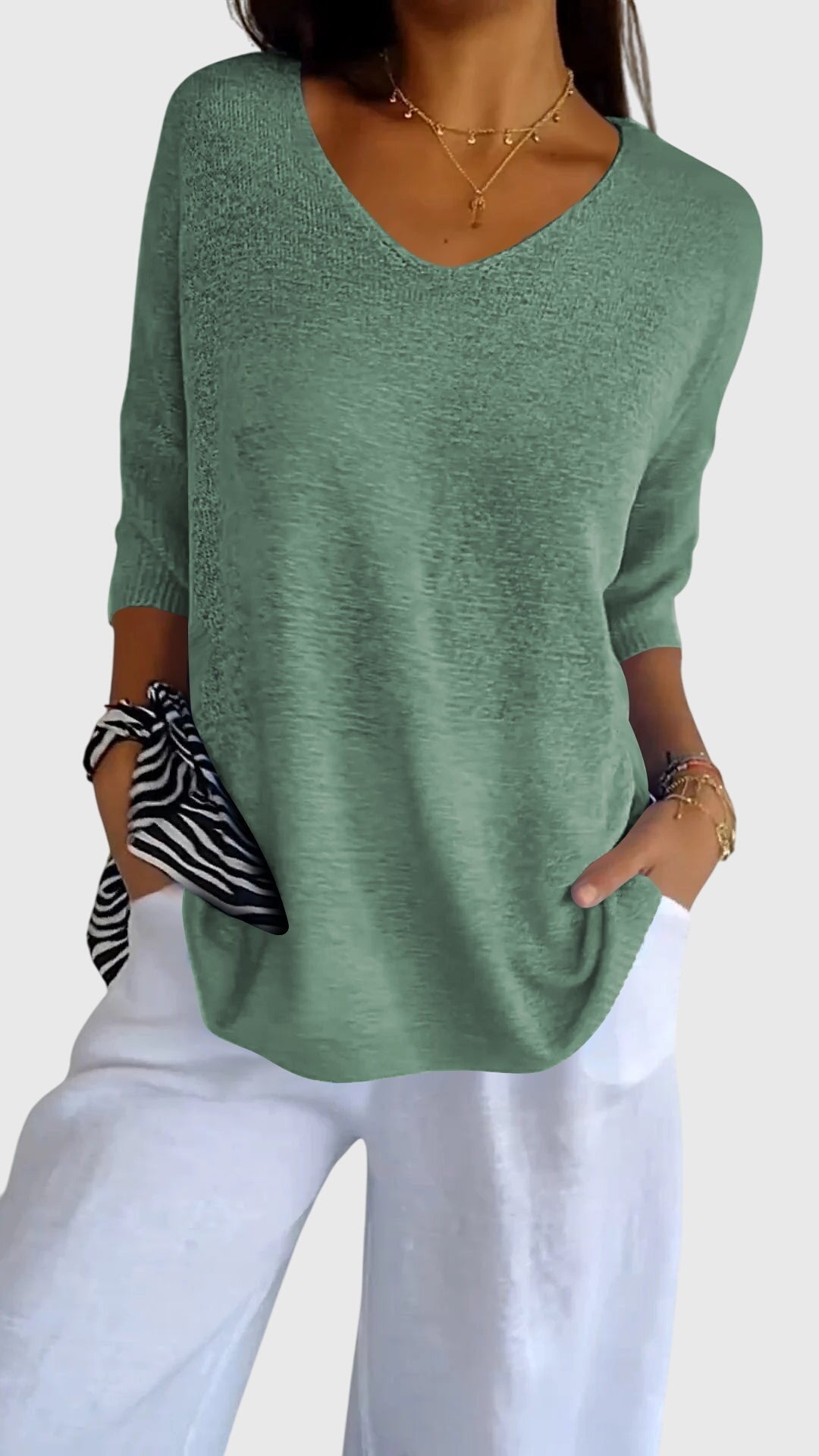Cassandra™ | Elegant V-Neck Top