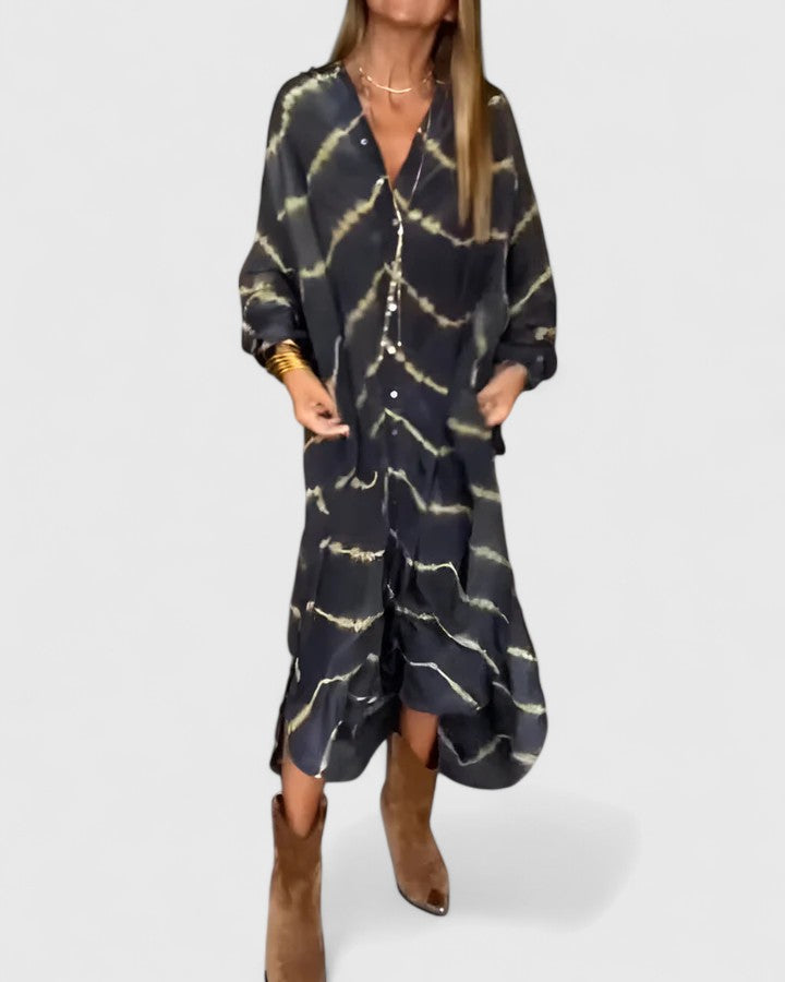Amelie™ | Elegantní boho proužkované maxi šaty