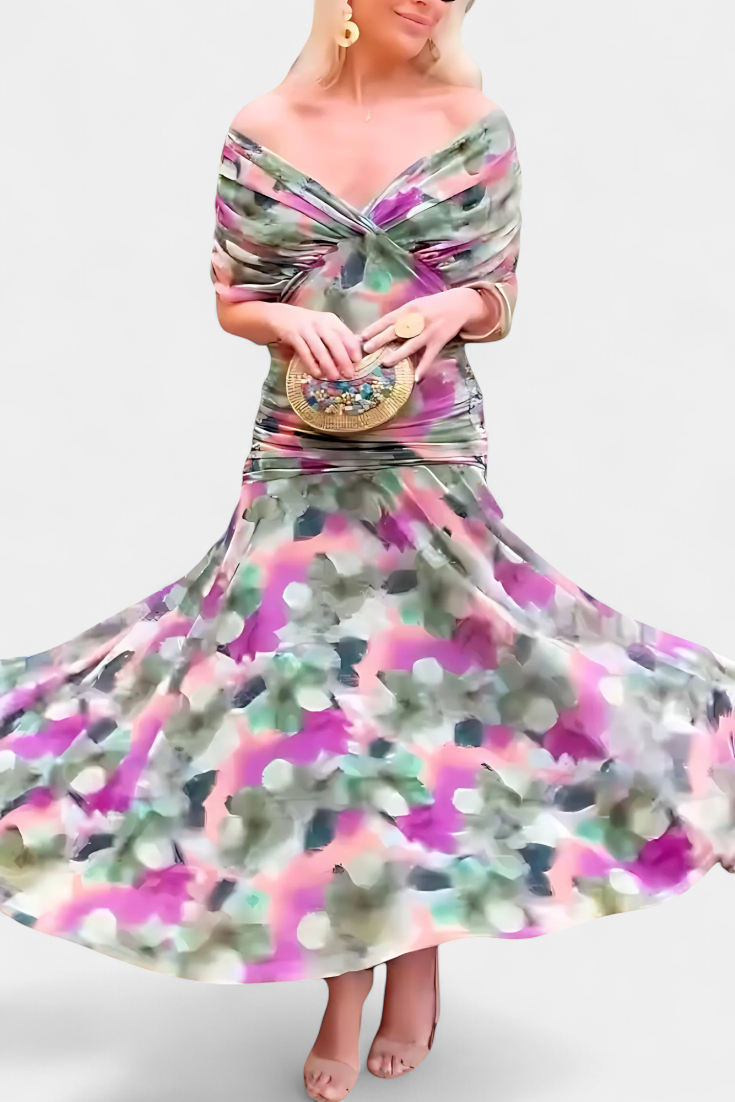 Florendra | Longue robe florale à col en V