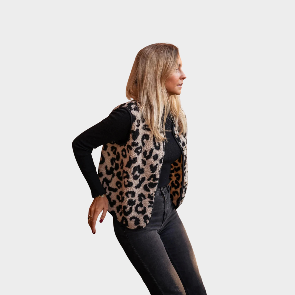 Nova | Chaleco con estampado de leopardo