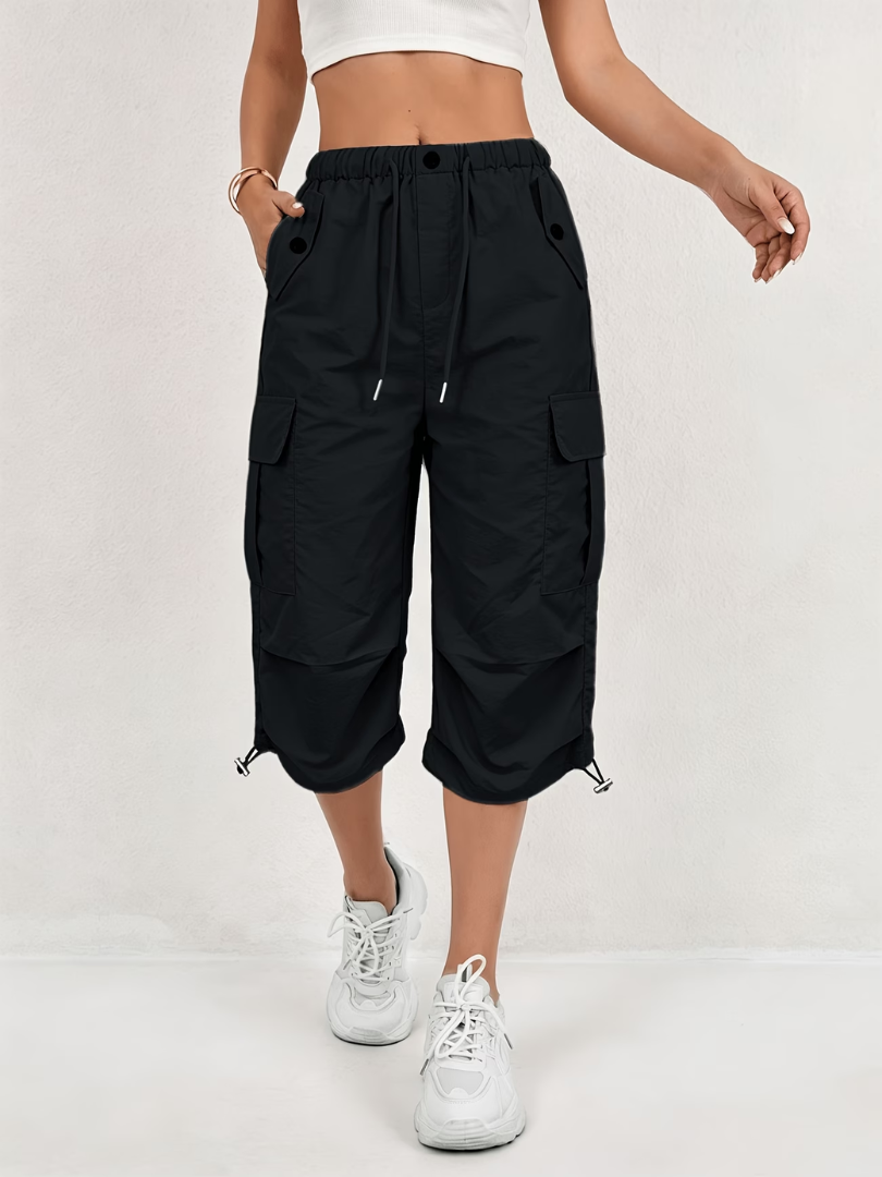 Donatella - Lightweight Stretch Cargo Capri Pants