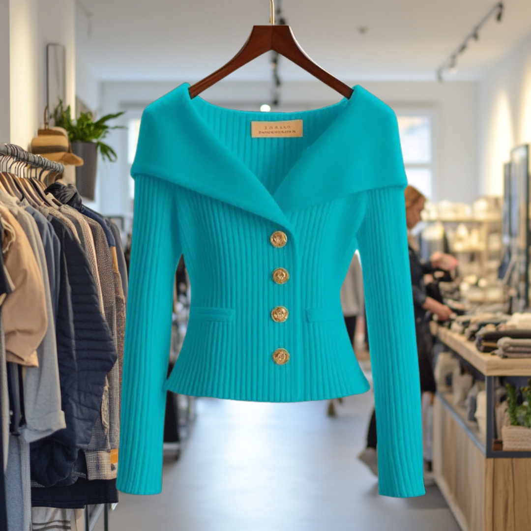 Clara | Veste-Chandail boutonnée audacieuse
