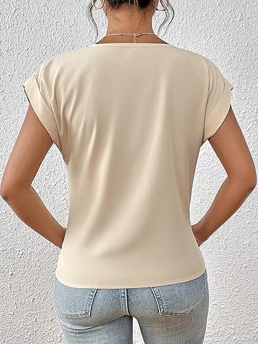 Celest - T-shirt décontracté col en V douillet