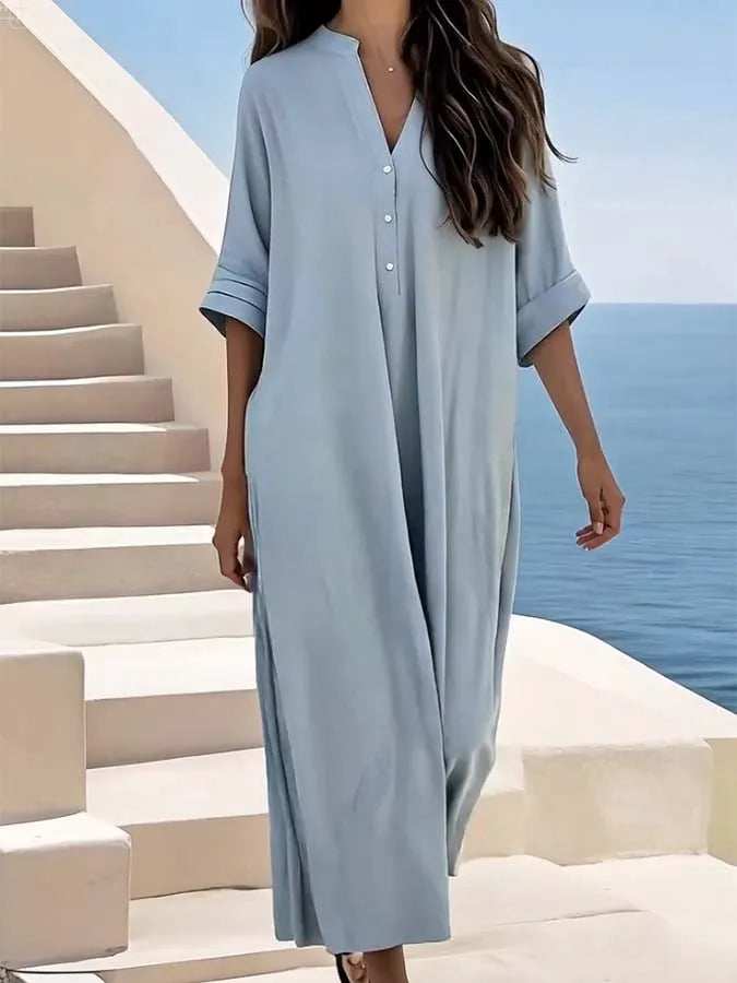 Women'S Loose Solid Color Dress