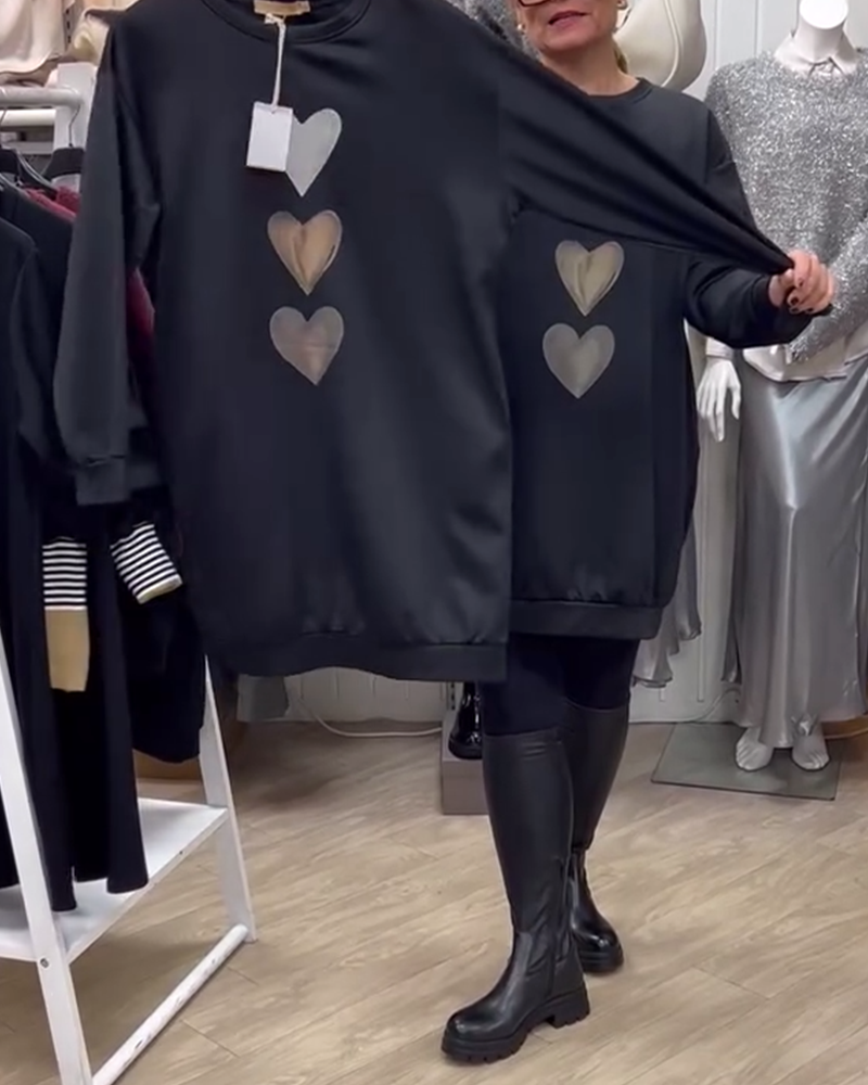 Flossy | Sudadera de manga larga con estampado de corazones