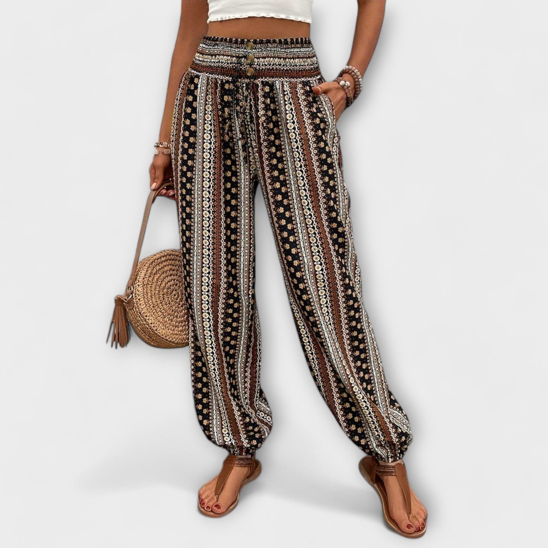 Scarlett - Pantalones con gráfico étnico