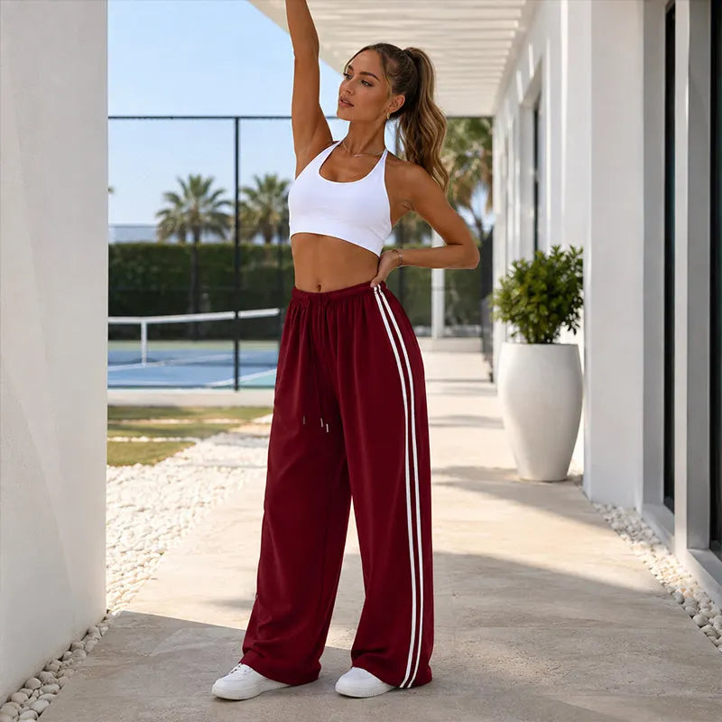 Adorielle - Sporty Stripe Wide Leg Pants