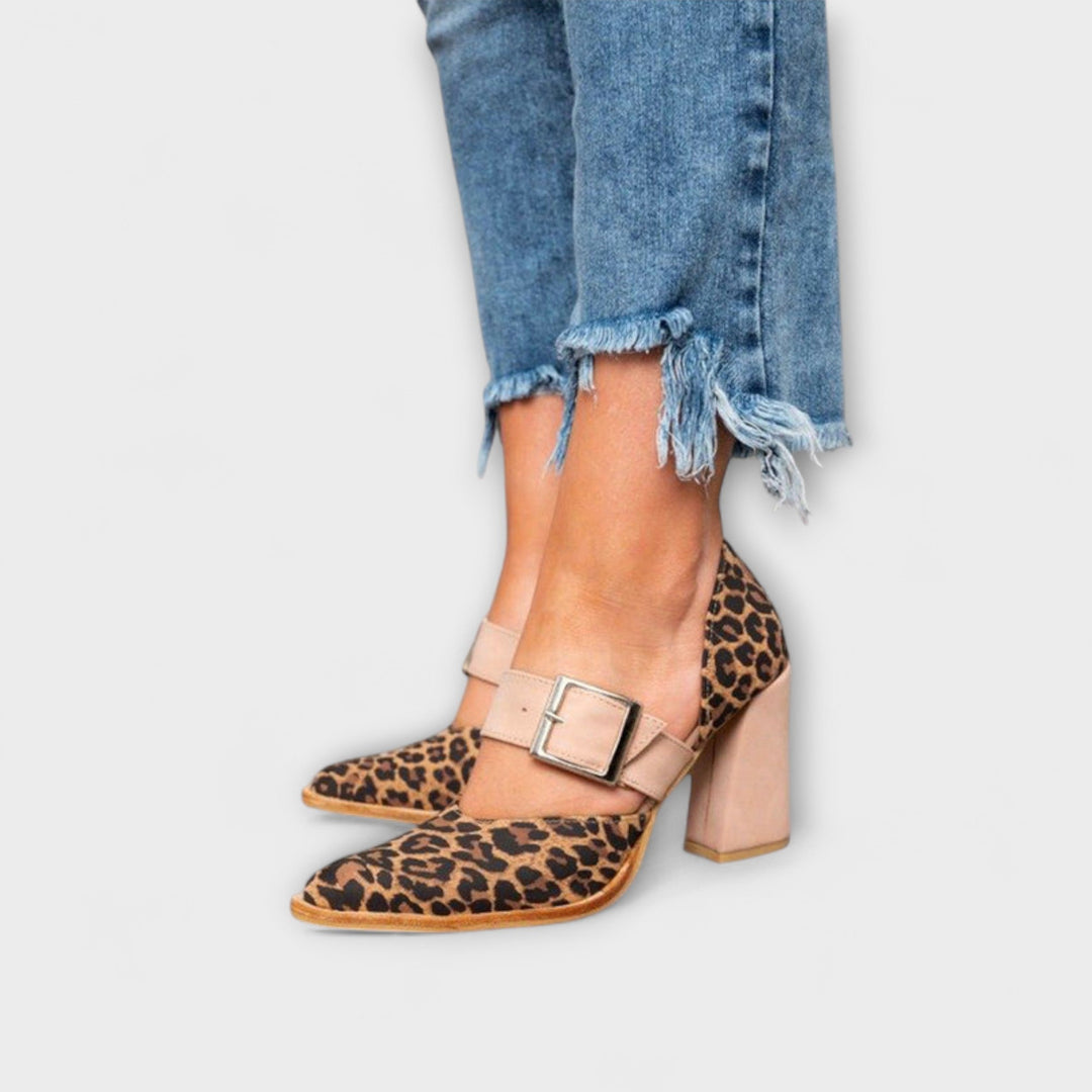 Erewyn | Leopard Print Heeled Sandals