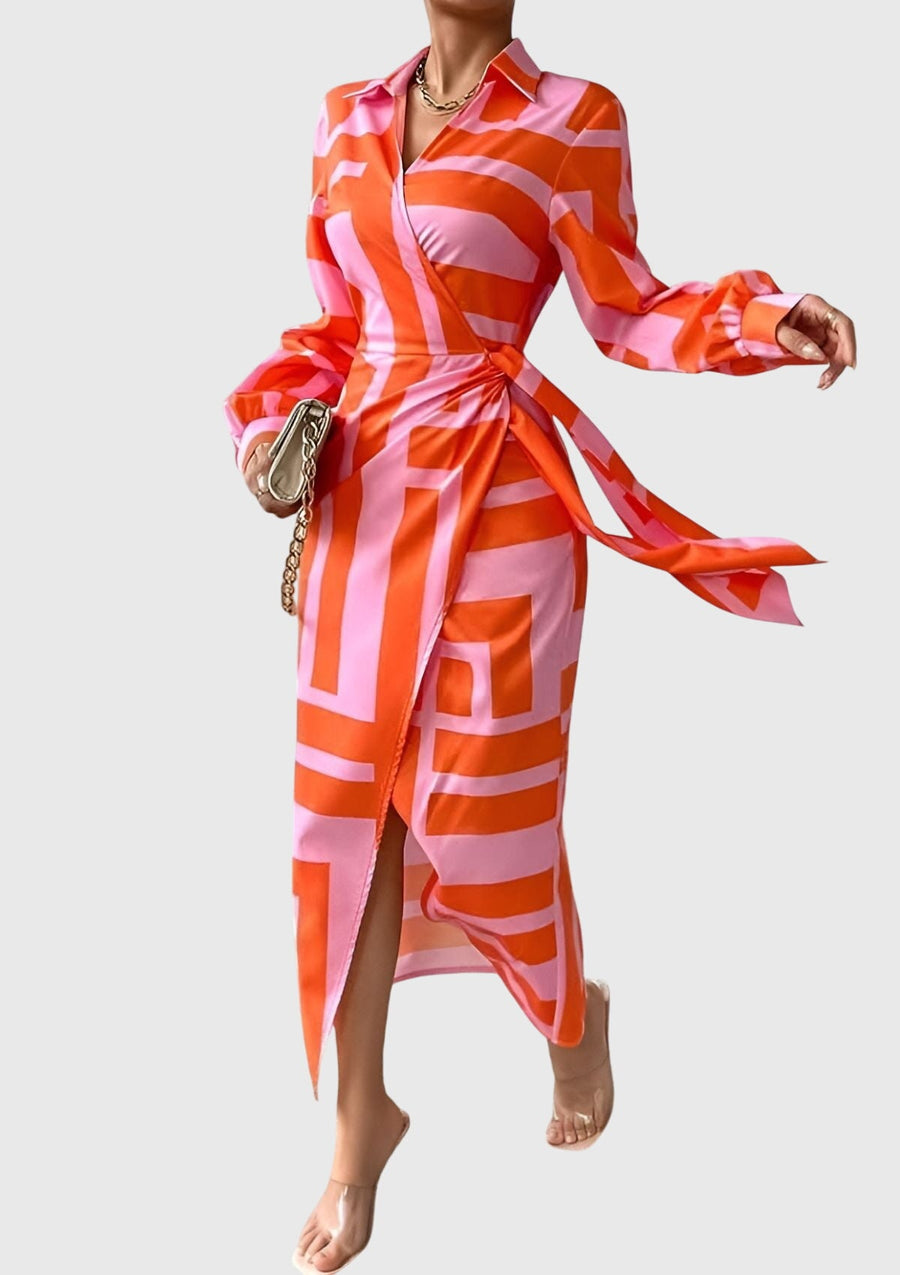 Everly™ | Vestido cruzado elegante con estampado
