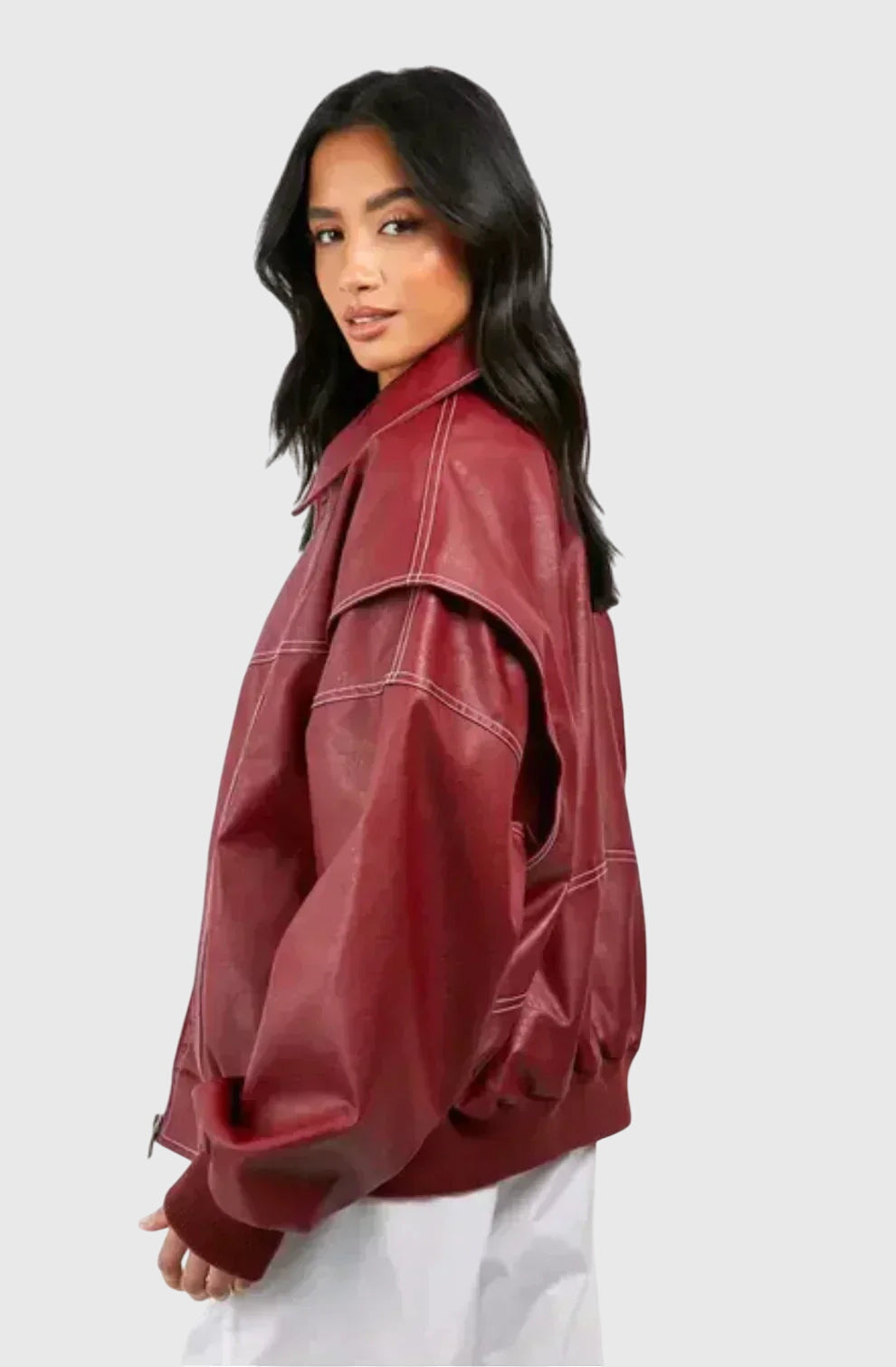 Faye™ – Oversized kožená bunda