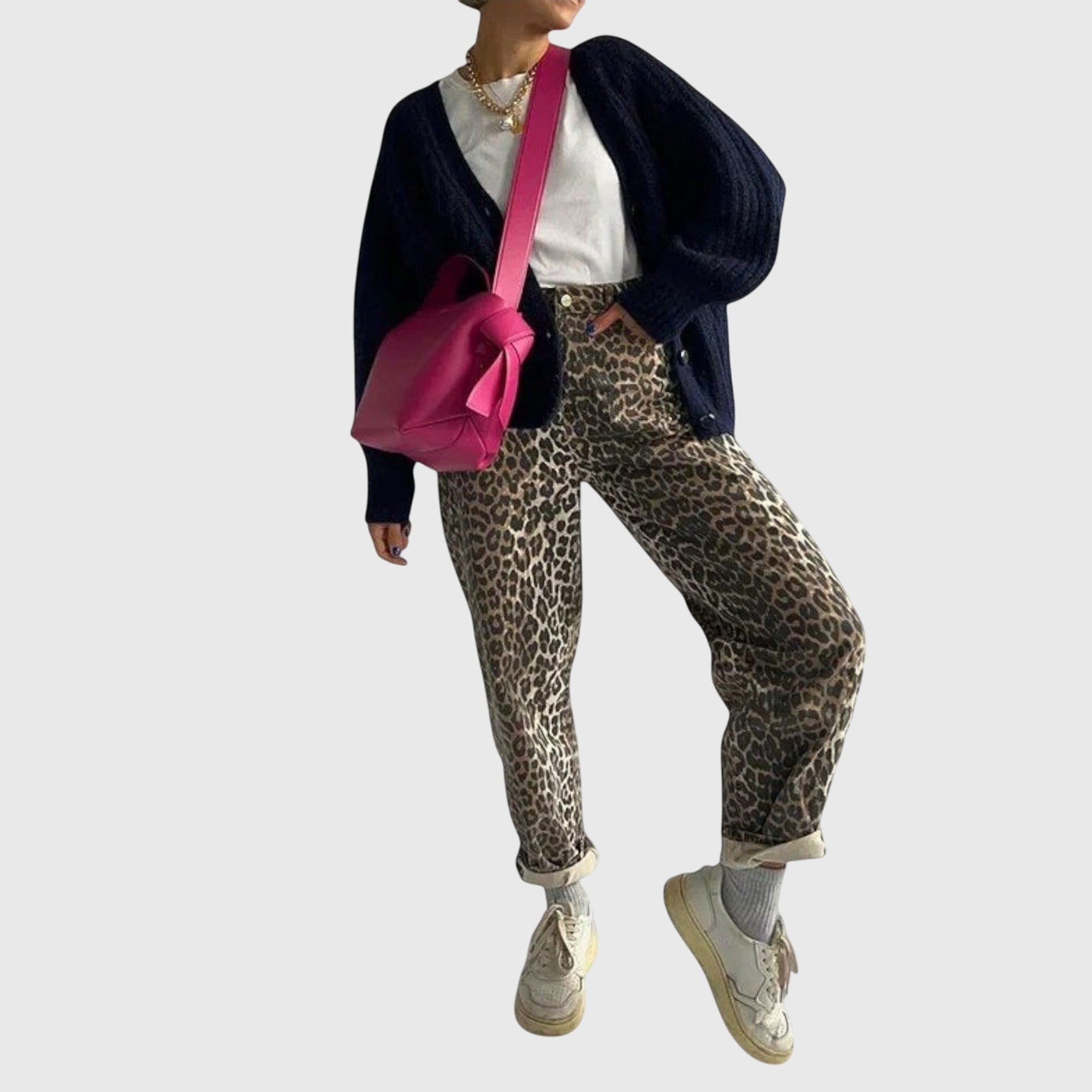Chandra – Vintage džíny s leopardím vzorem