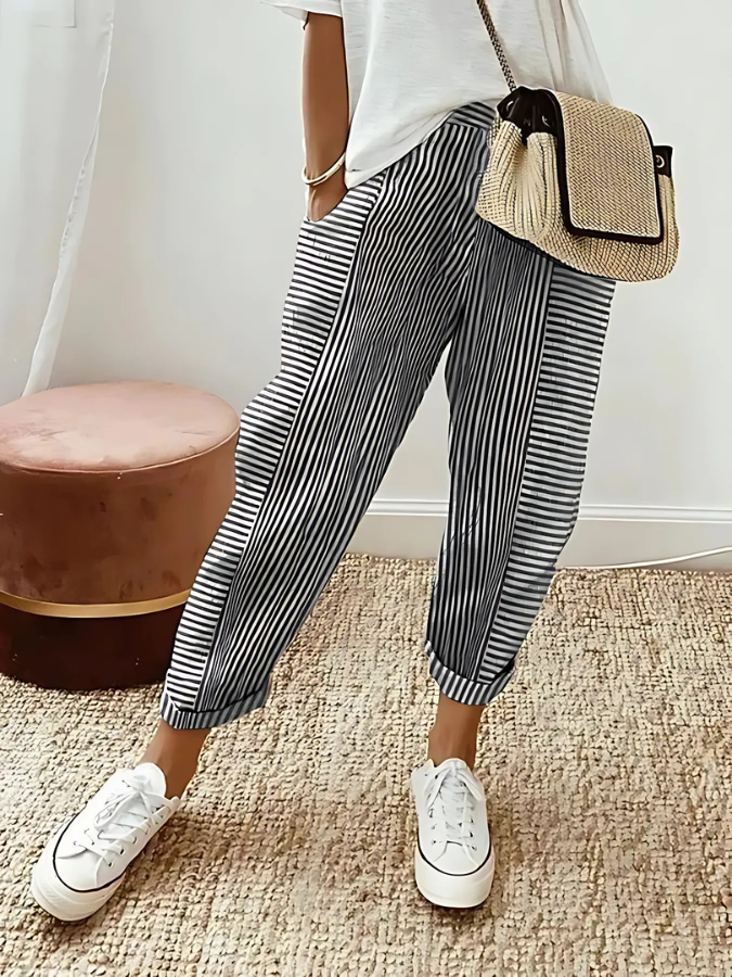 Eisley | Pruhované bavlněné kalhoty