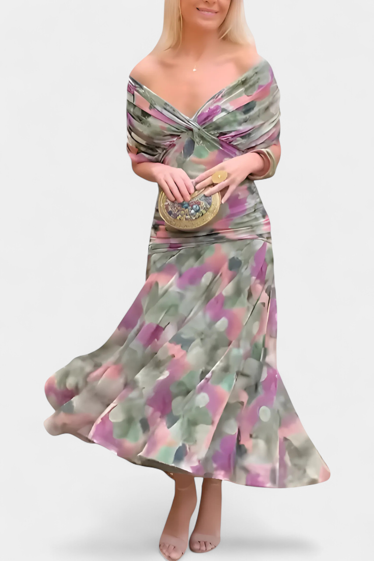 Florendra | Longue robe florale à col en V