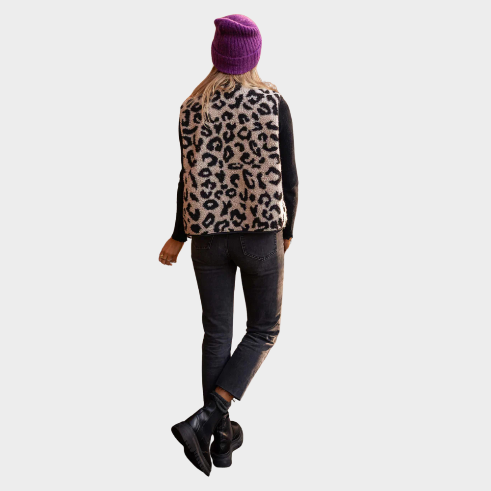 Nova | Chaleco con estampado de leopardo