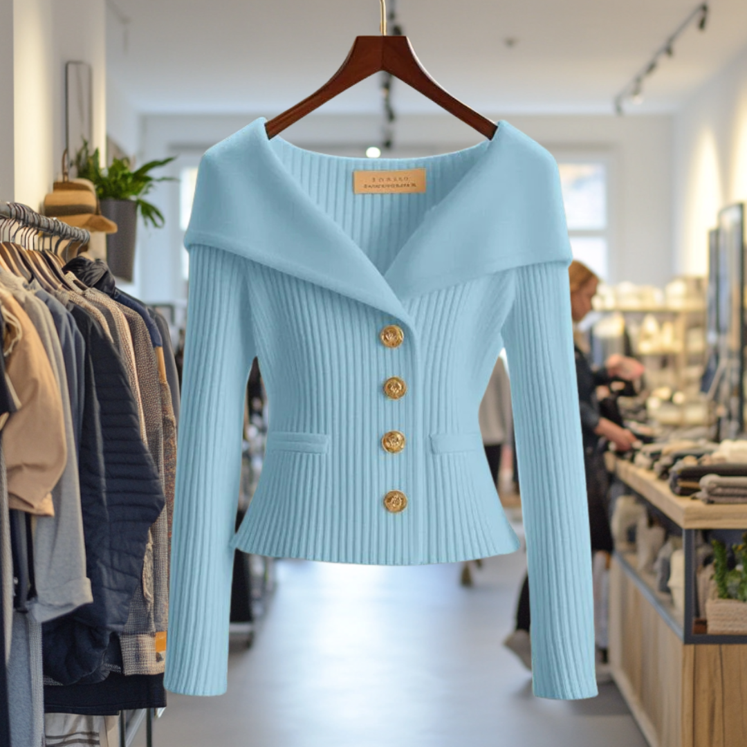 Clara | Veste-Chandail boutonnée audacieuse