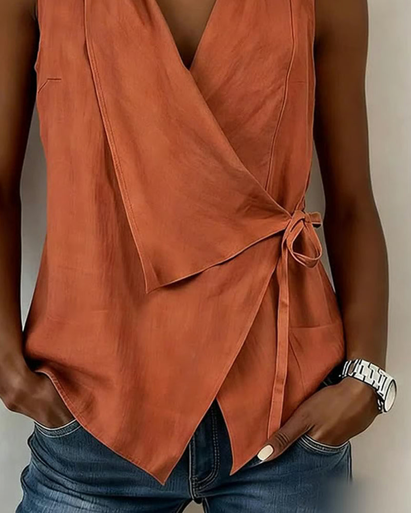 Farren - Sleeveless Wrap Blouse
