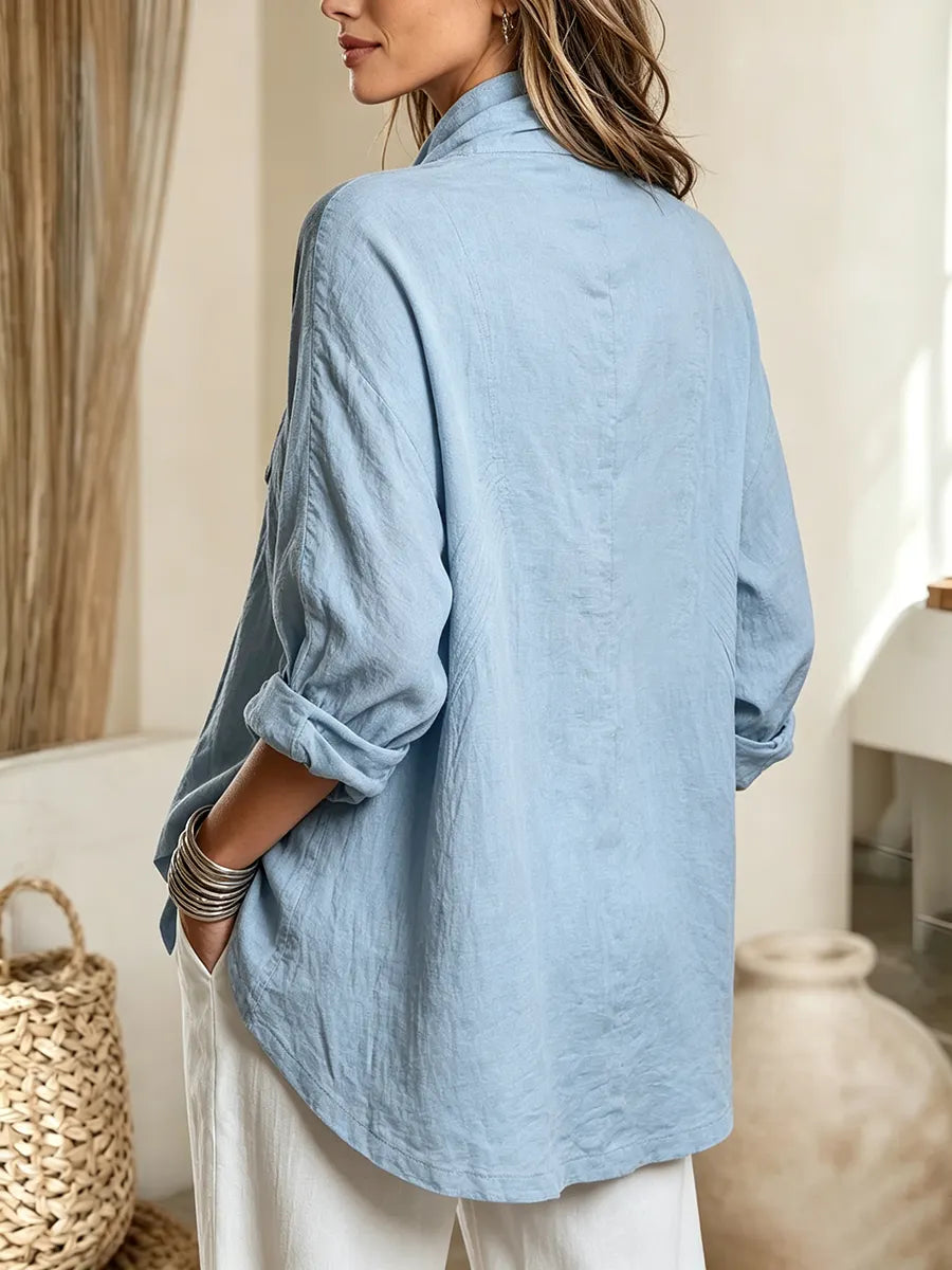 Olivia - Chic Casual Asymmetric Button-front Top