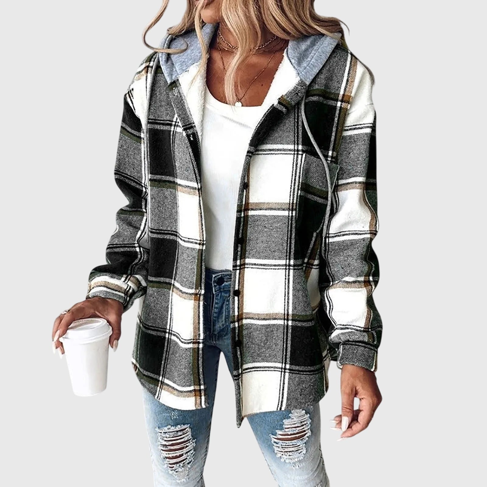 Martina™ | Chaqueta de Mujer con Tapeta de Botones de Malla