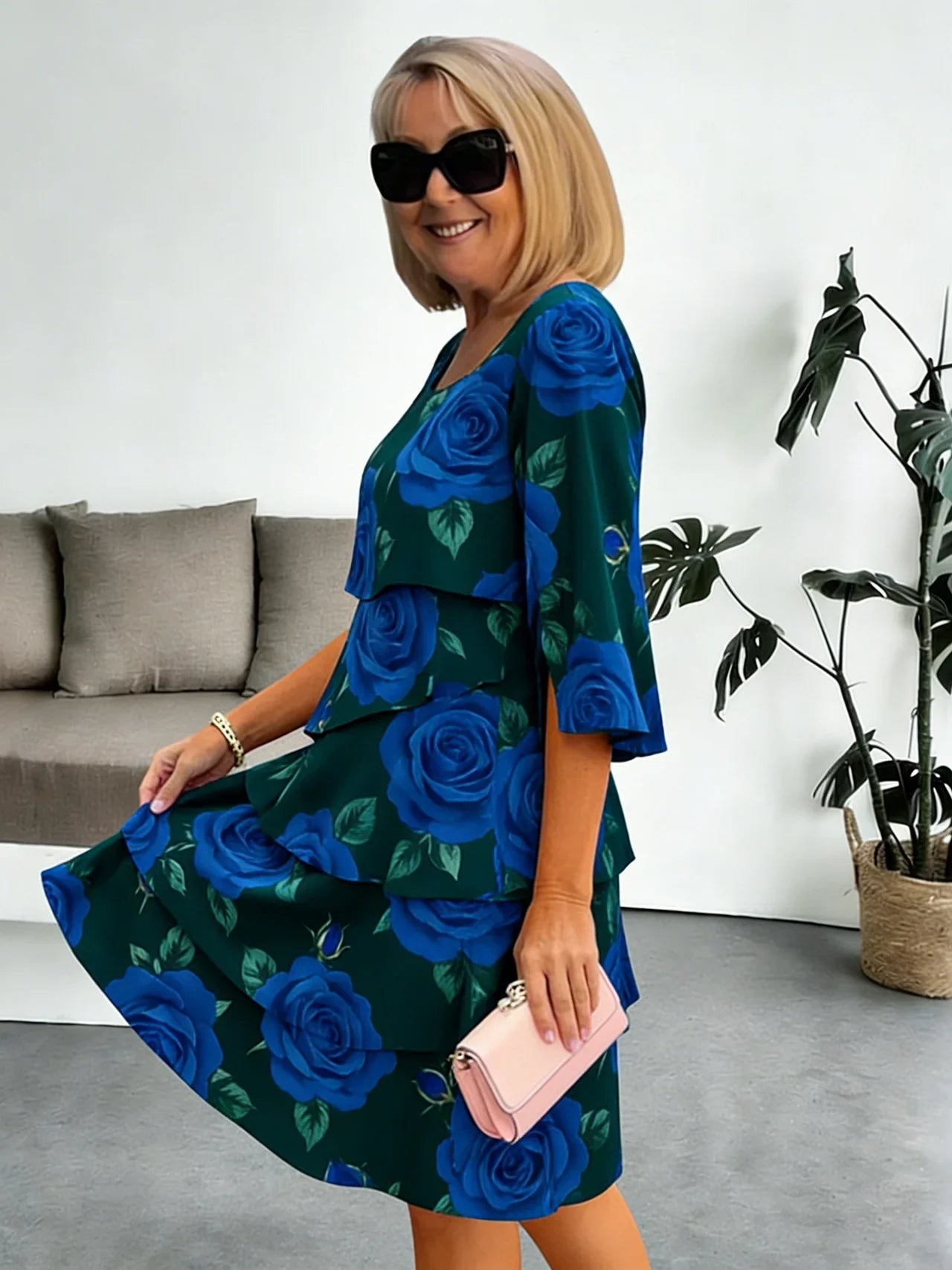 Sienna | Robe midi imprimée élégante et confortable