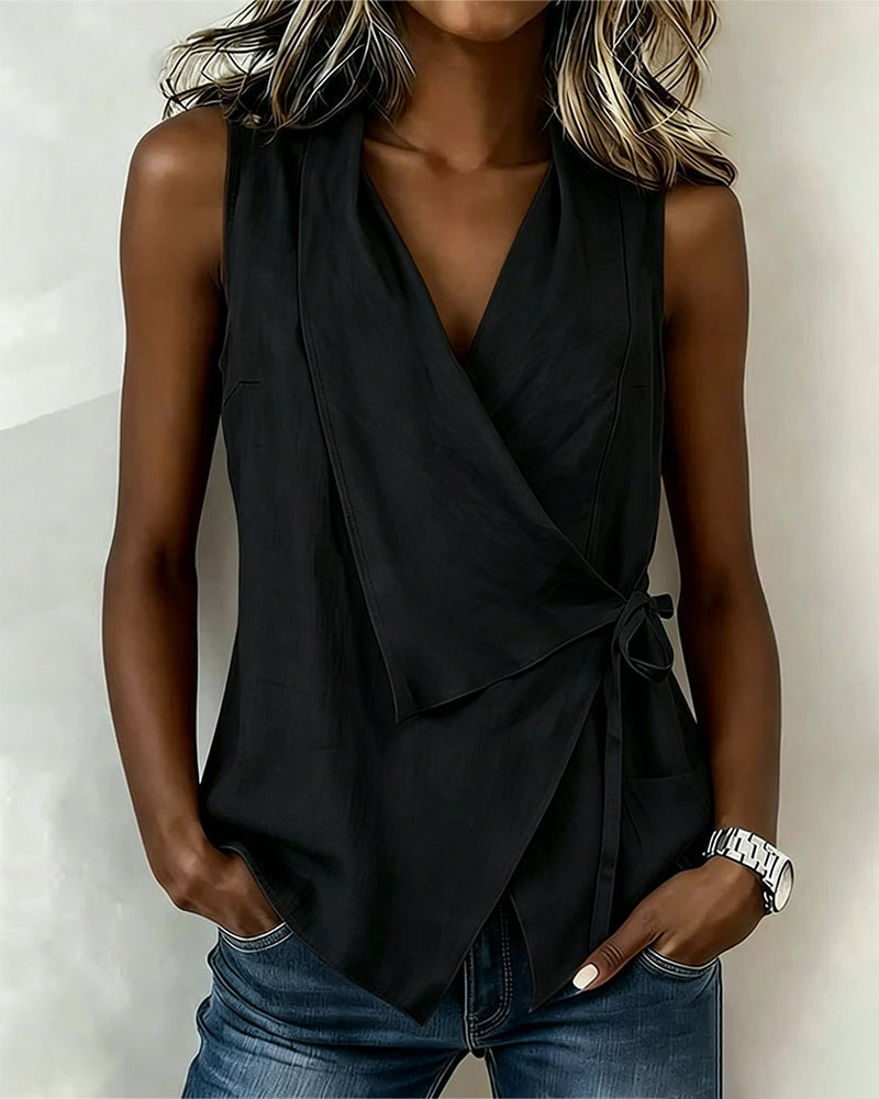 Farren - Sleeveless Wrap Blouse