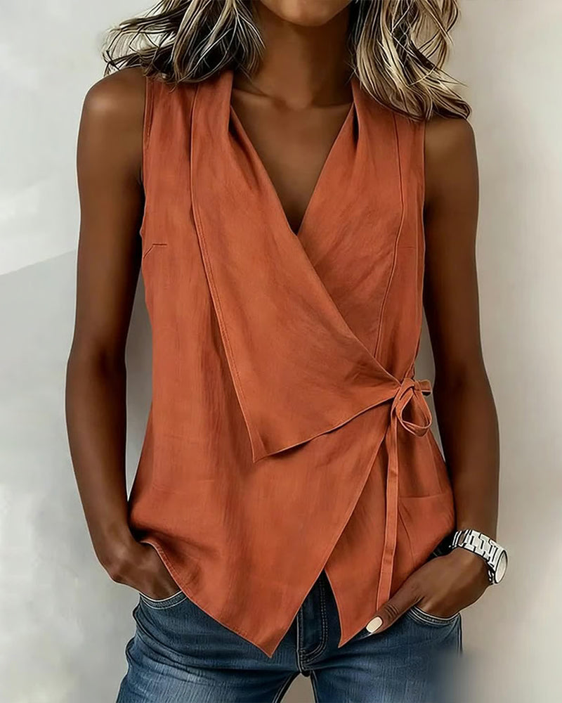 Farren - Sleeveless Wrap Blouse