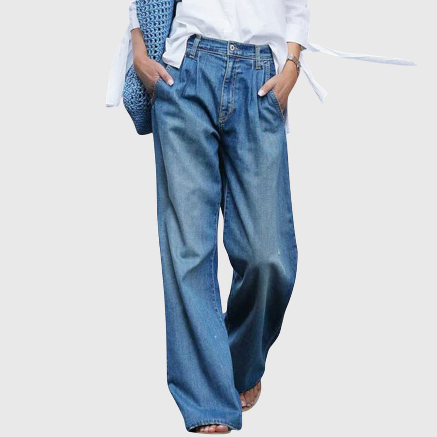 Ava - Jeans de Alta Calidad con Piernas Anchas