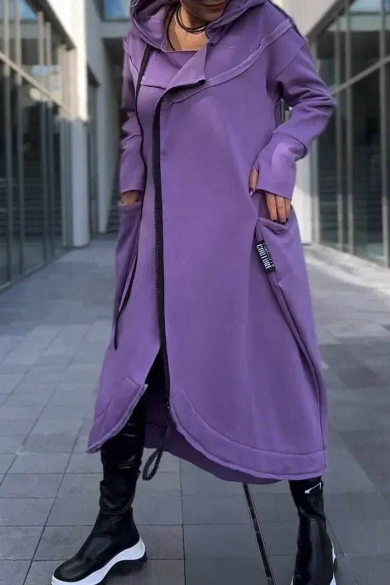 Rachele | Robe sweat zippée longue légère