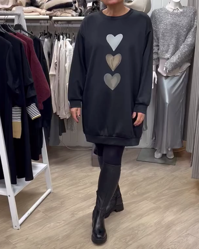 Flossy | Sudadera de manga larga con estampado de corazones