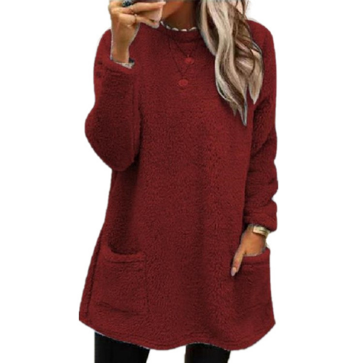 Lucy - Fleece Pullover Long Sweater