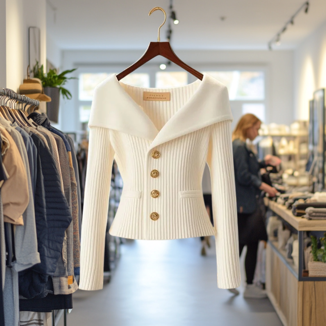 Clara | Veste-Chandail boutonnée audacieuse