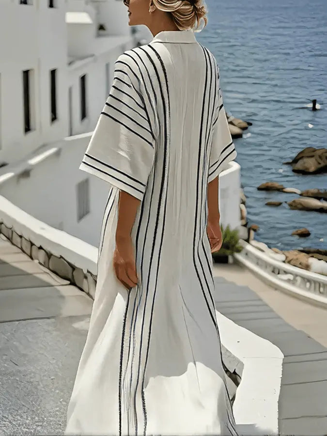 Women's Striped Cardigan Dress