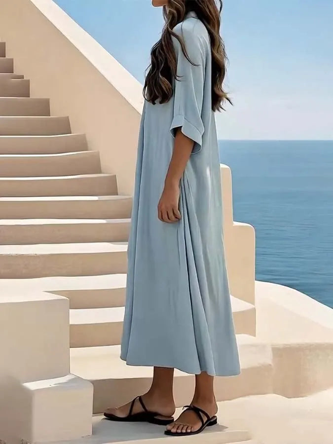 Women'S Loose Solid Color Dress
