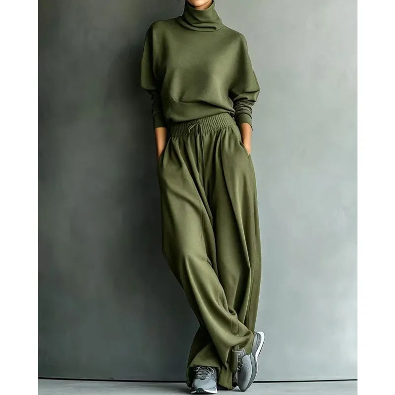 Orianna - Soft-Touch Turtleneck Two-Piece Set