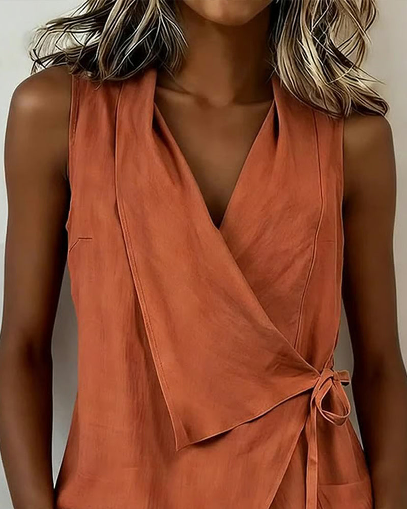 Farren - Sleeveless Wrap Blouse