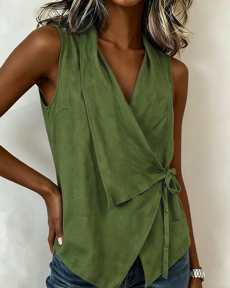 Farren - Sleeveless Wrap Blouse