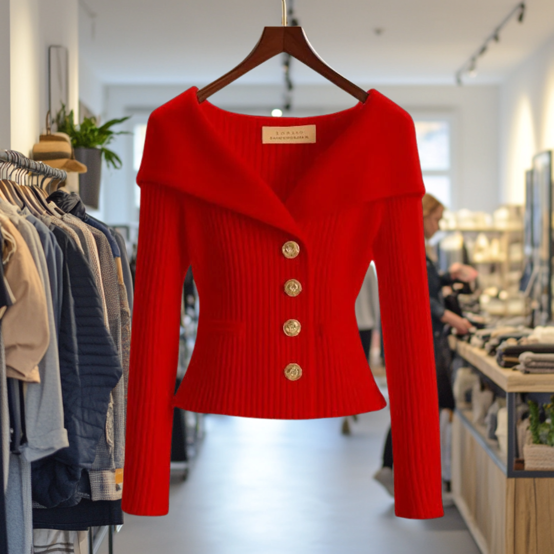 Clara | Veste-Chandail boutonnée audacieuse