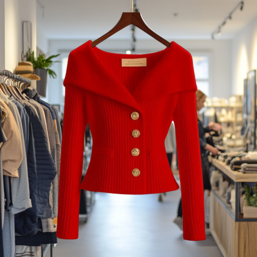 Clara | Veste-Chandail boutonnée audacieuse