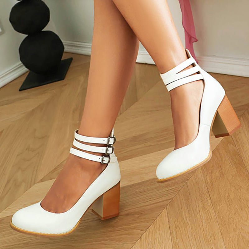 Narella™ | Sandalias elegantes de tacón medio y punta cuadrada