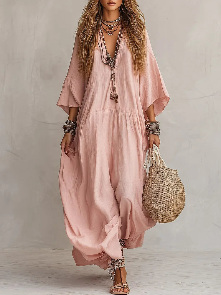 Women's Solid-color Loose-fit Casual Dress